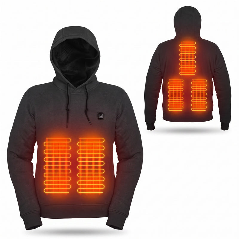 USB Heated Hoodie Waterproof Nylon Microfleece Lined Winter Jacket, product photo 6