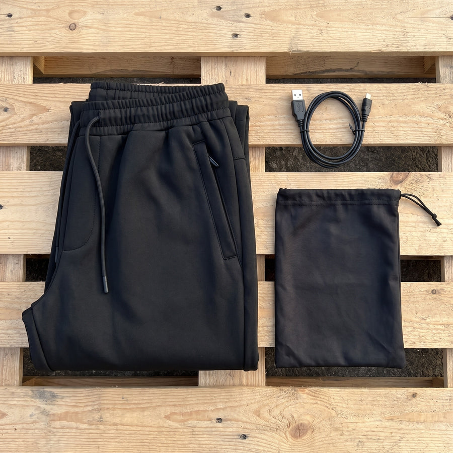USB Heated Pants 12 Heating Zones Carbon Fiber Zip Pocket Trousers, product photo 6