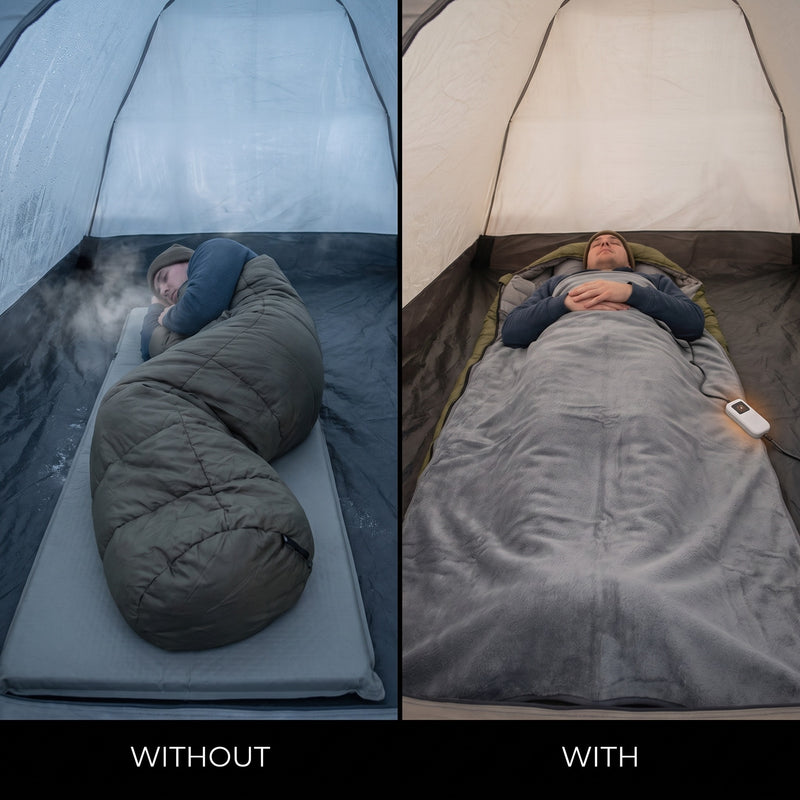 USB Heated Sleeping Bag Pad 5 Heat Levels 10 Hour Timer Bed Warmer, product photo 4