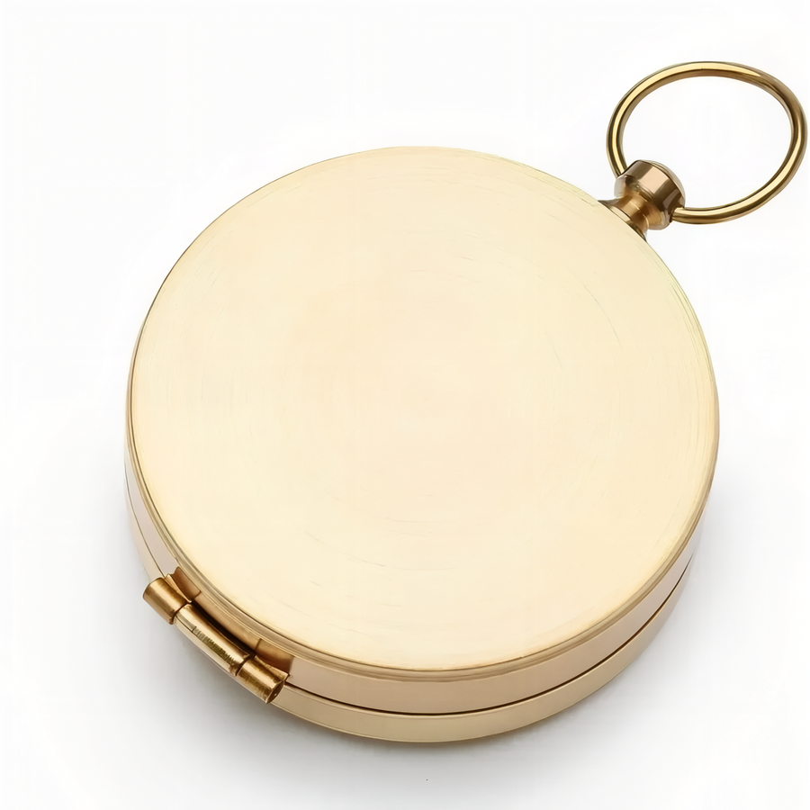 Vintage Brass Pocket Compass Waterproof Outdoor Navigation Tool – product view 6 | Great Lakes Outdoor