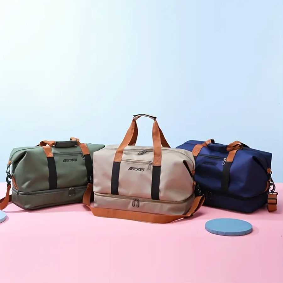 Water Resistant Sports Travel Bag Gym Duffel with Shoe Compartment – product view 9 | Great Lakes Outdoor