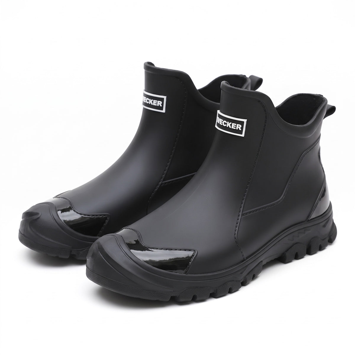 Waterproof Ankle Rain Boots Non Slip Rubber Pull On Booties, product photo 1