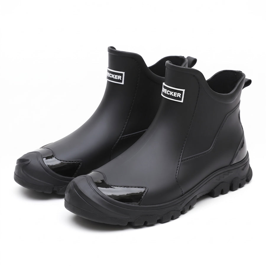 Waterproof Ankle Rain Boots Non Slip Rubber Pull On Booties, product photo 1