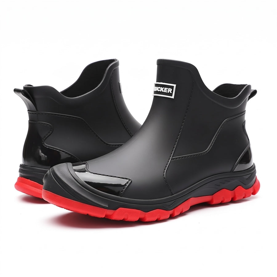 Waterproof Ankle Rain Boots Non Slip Rubber Pull On Booties, product photo 6