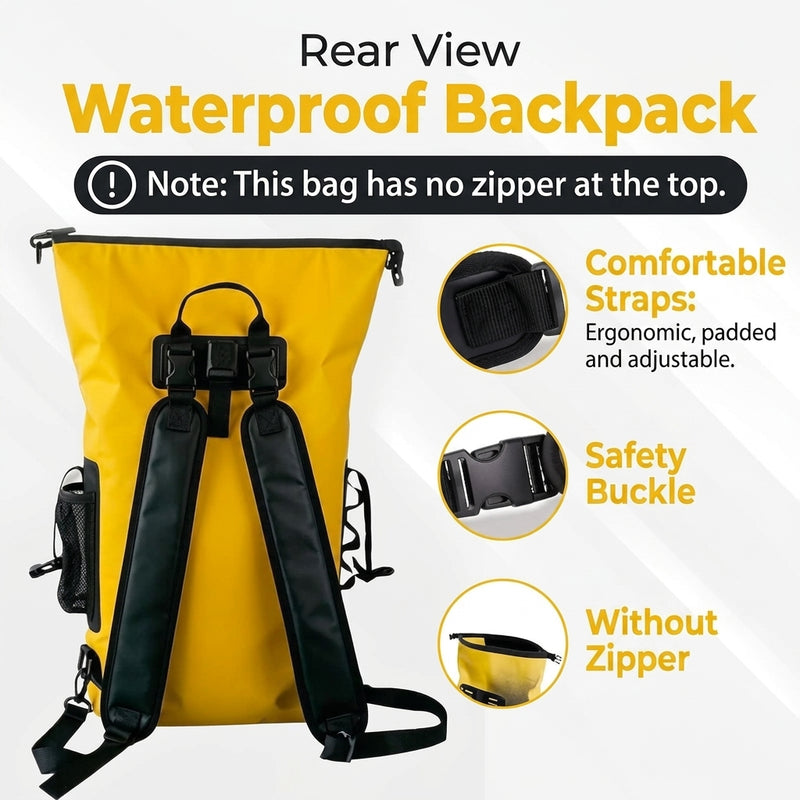 Waterproof Hiking Backpack 30L Roll-Top Outdoor Dry Bag – product view 4 | Great Lakes Outdoor