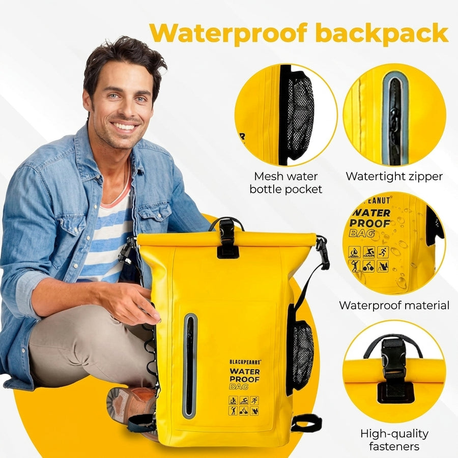 Waterproof Hiking Backpack 30L Roll-Top Outdoor Dry Bag – product view 10 | Great Lakes Outdoor