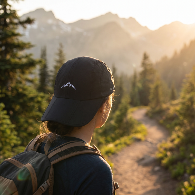 Waterproof Hiking Cap Lightweight Breathable Outdoor Trekking Hat shown in a styled home setting | Great Lakes Outdoor