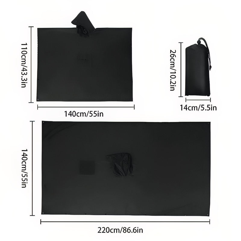 Waterproof Hiking Rain Poncho Packable Shelter and Groundsheet – product view 4 | Great Lakes Outdoor
