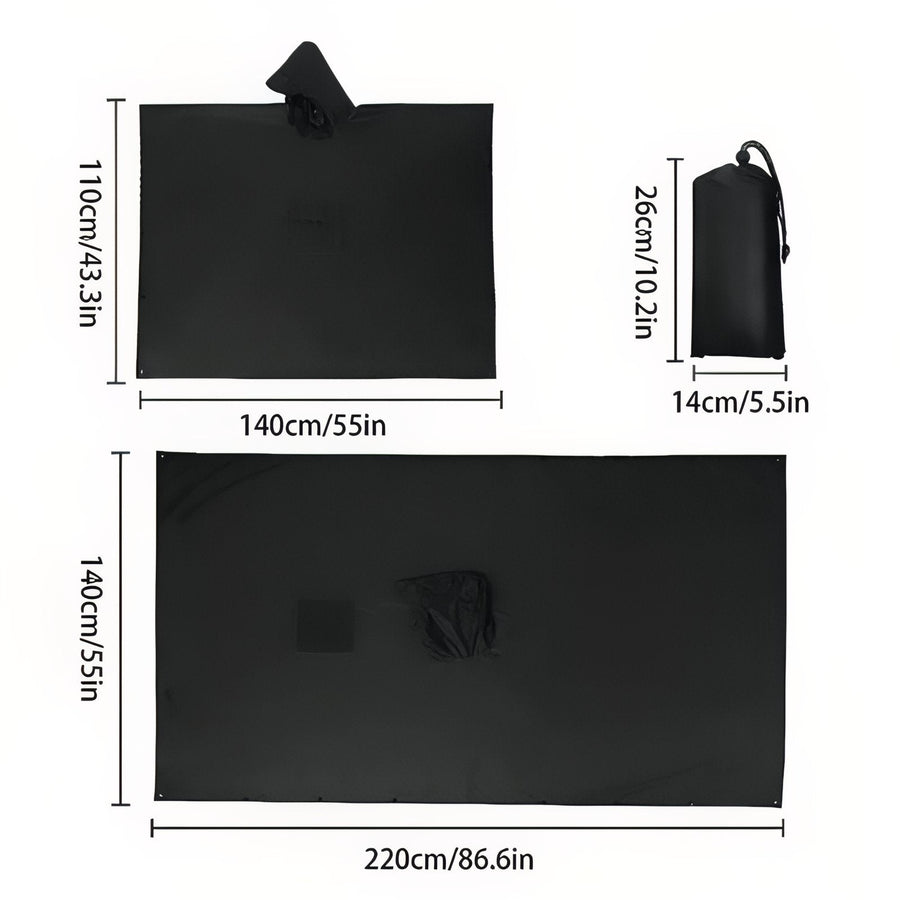 Waterproof Hiking Rain Poncho Packable Shelter and Groundsheet – product view 4 | Great Lakes Outdoor