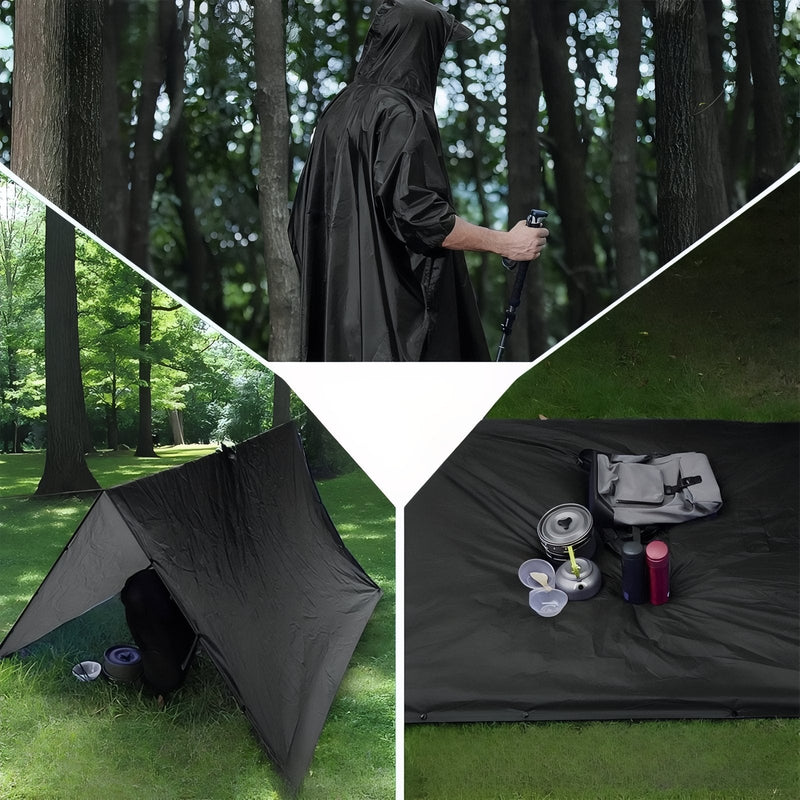 Waterproof Hiking Rain Poncho Packable Shelter and Groundsheet – product view 6 | Great Lakes Outdoor