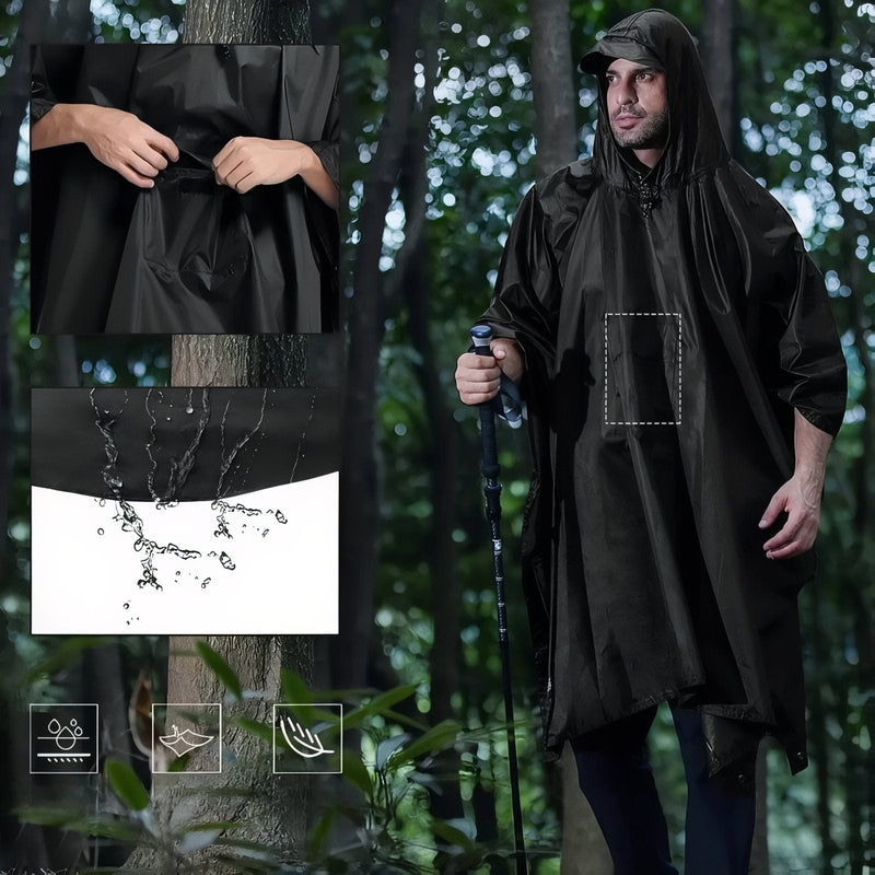 Waterproof Hiking Rain Poncho Packable Shelter and Groundsheet – product view 7 | Great Lakes Outdoor