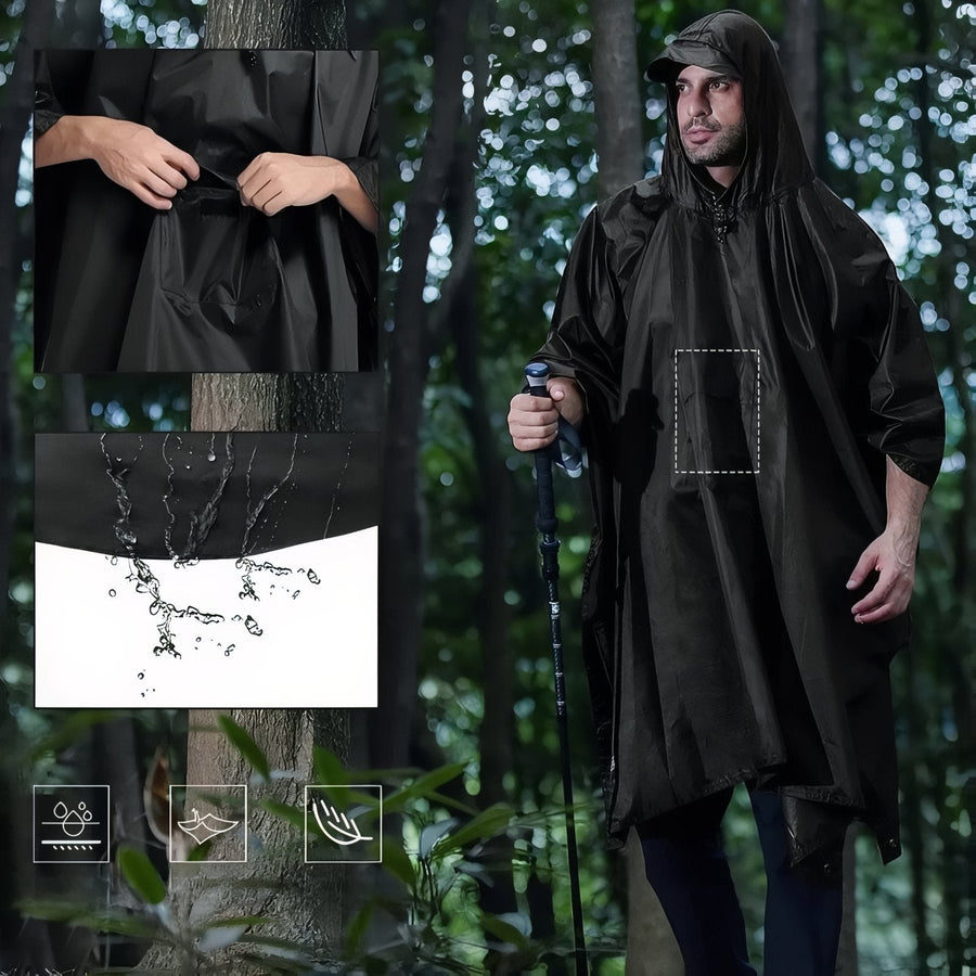 Waterproof Hiking Rain Poncho Packable Shelter and Groundsheet – product view 7 | Great Lakes Outdoor