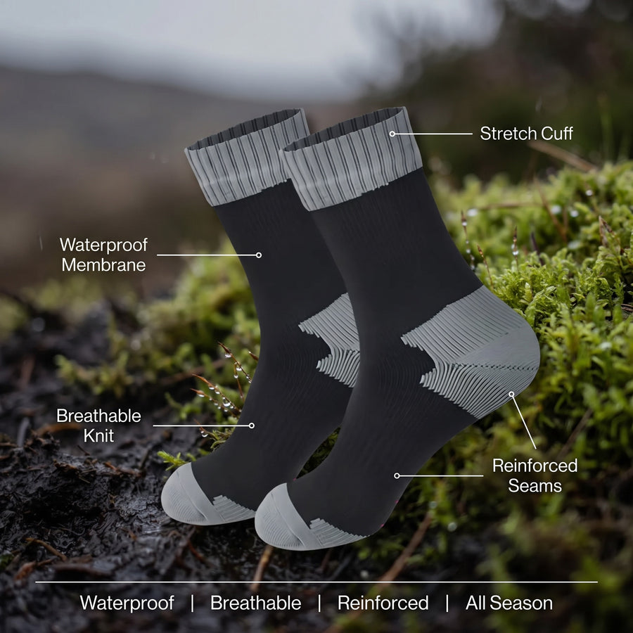Waterproof Hiking Socks Unisex Breathable Reinforced Seams All Season, product photo 2