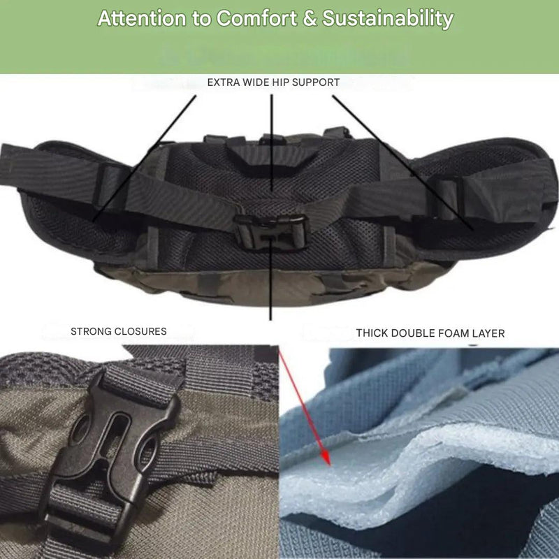 Waterproof Hiking Waist Bag 5L Outdoor Fanny Pack with Pockets – product view 5 | Great Lakes Outdoor