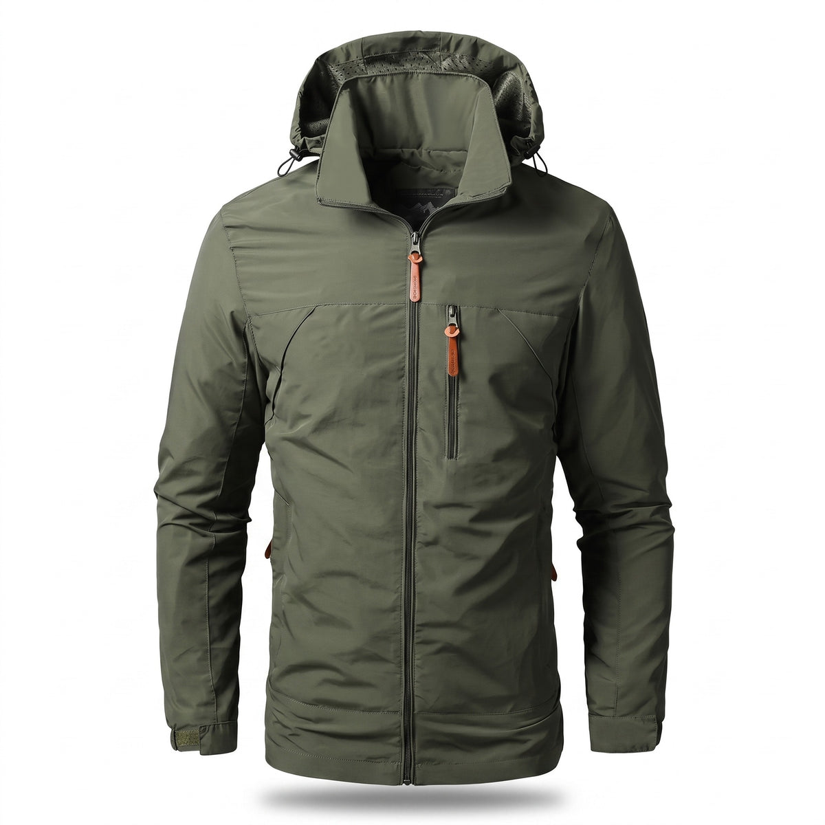 Waterproof Windbreaker Jacket Mesh Lined Detachable Hood Rain Shell, product photo 1