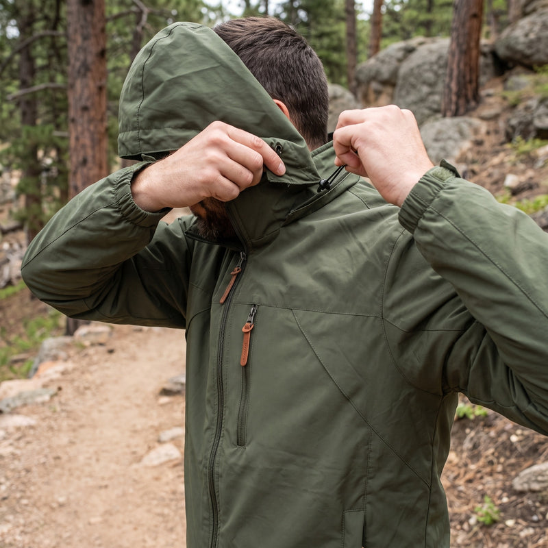 Waterproof Windbreaker Jacket Mesh Lined Detachable Hood Rain Shell, product photo 5