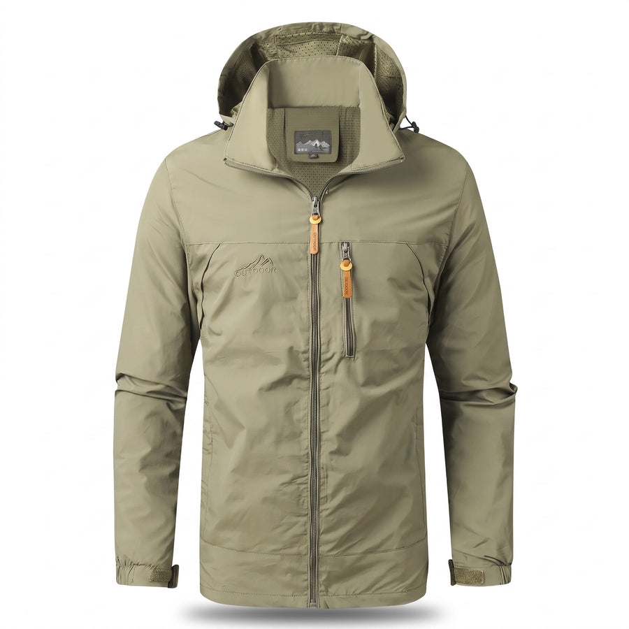 Waterproof Windbreaker Jacket Mesh Lined Detachable Hood Rain Shell, product photo 6