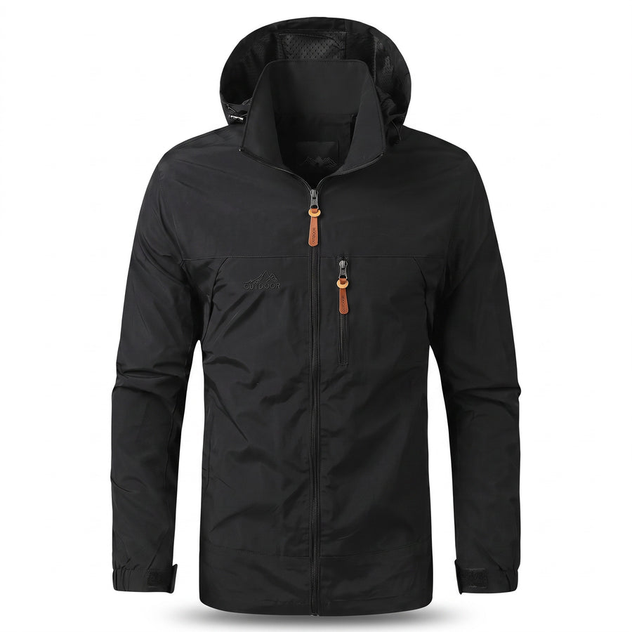 Waterproof Windbreaker Jacket Mesh Lined Detachable Hood Rain Shell, product photo 7