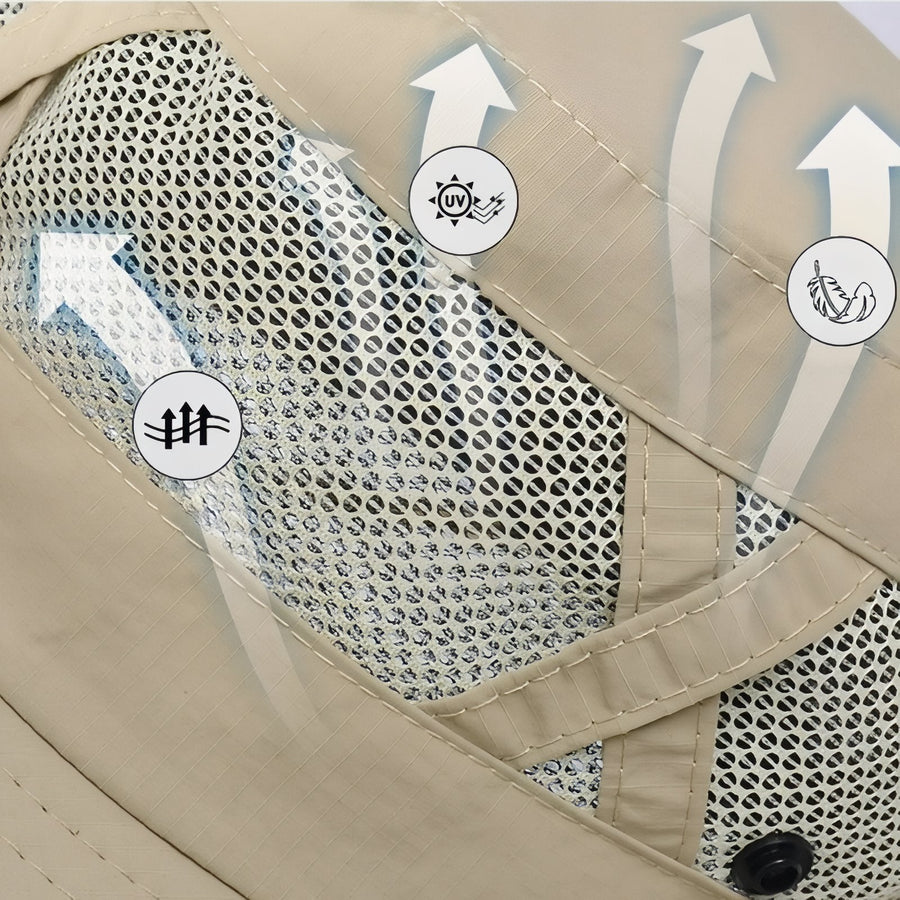 Wide Brim Hiking Hat Ventilated Sun Protection Trail Cap – product view 7 | Great Lakes Outdoor
