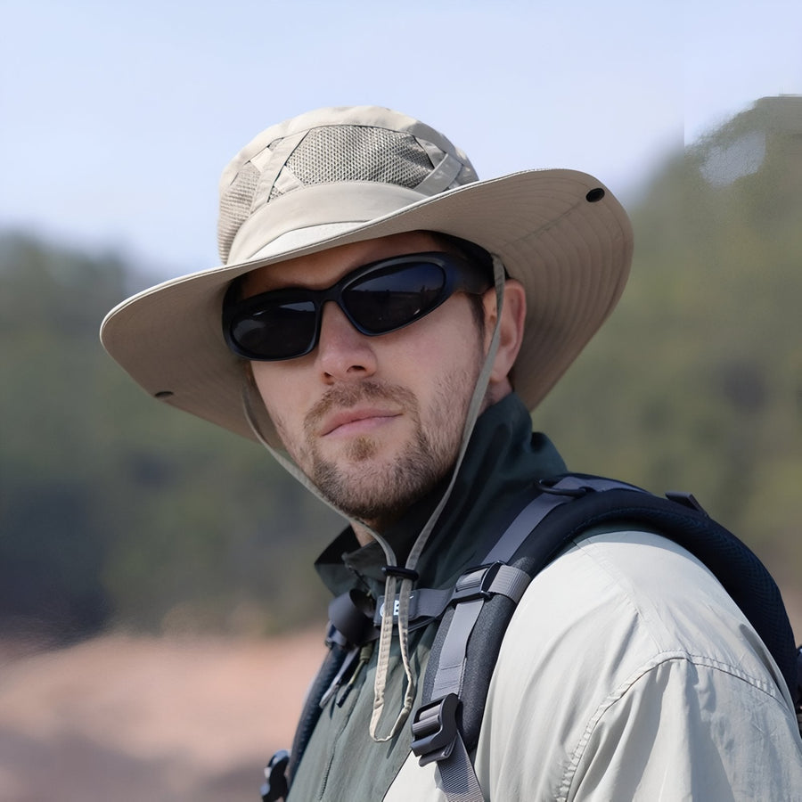 Wide Brim Hiking Hat Ventilated Sun Protection Trail Cap – product view 9 | Great Lakes Outdoor