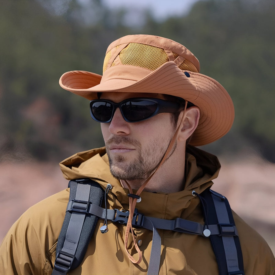 Wide Brim Hiking Hat Ventilated Sun Protection Trail Cap – product view 11 | Great Lakes Outdoor