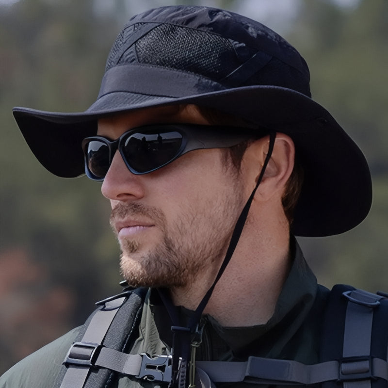 Wide Brim Hiking Hat Ventilated Sun Protection Trail Cap – product view 13 | Great Lakes Outdoor