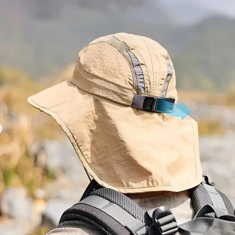 Wide Brim Sun Hat Neck Flap UV Protection Lightweight Outdoor Hat – product view 7 | Great Lakes Outdoor