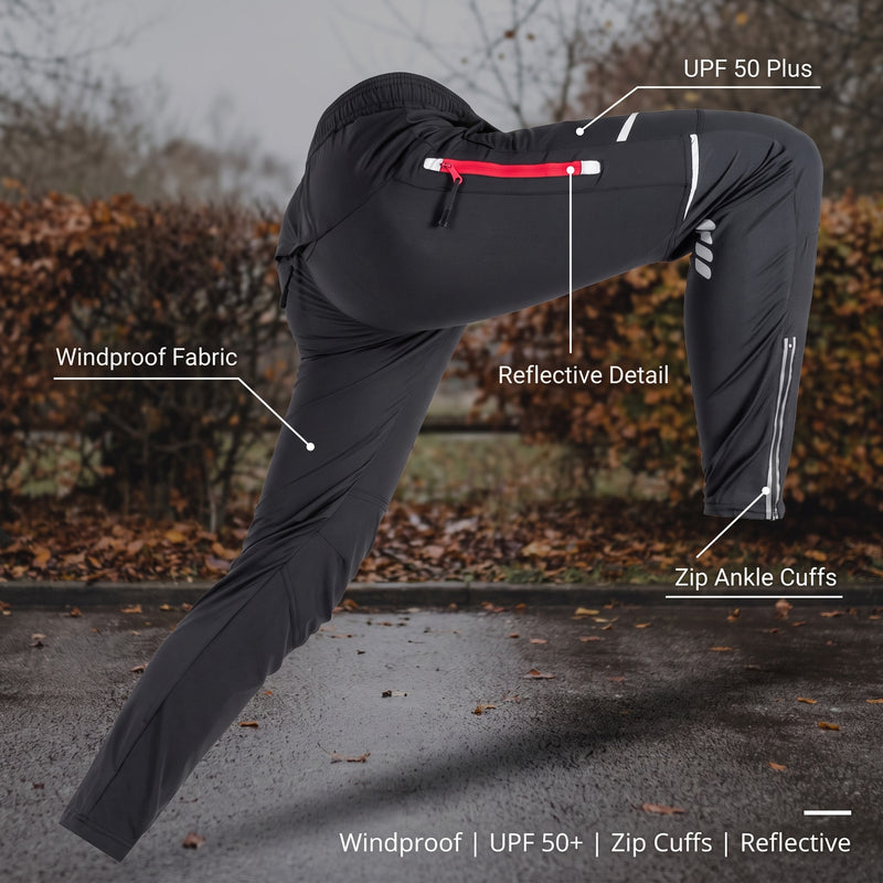 Windproof Cycling Pants Breathable UPF 50 Reflective Bike Trousers, product photo 2