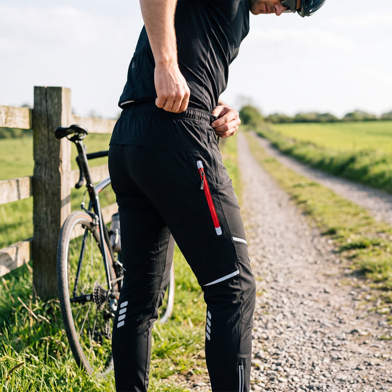 Windproof Cycling Pants Breathable UPF 50 Reflective Bike Trousers, product photo 5