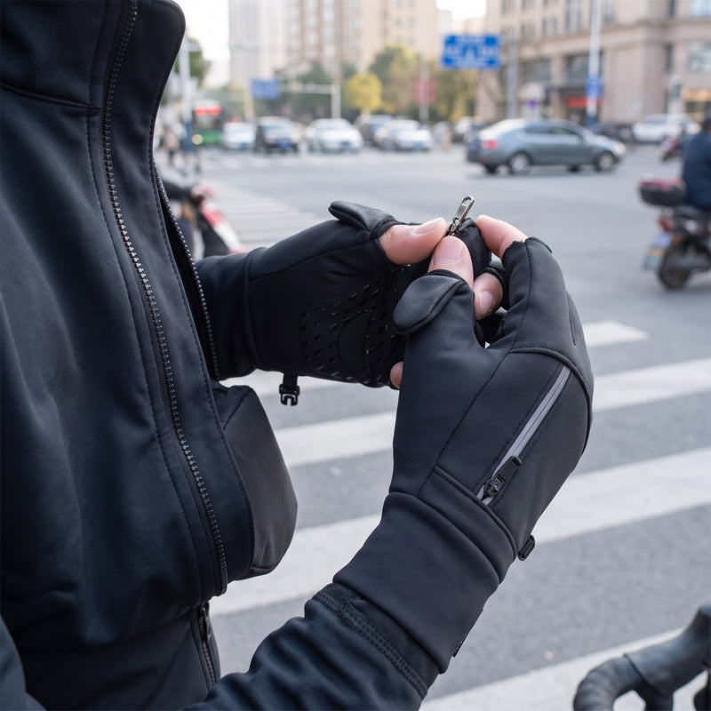 Windproof Winter Gloves Flip Top Two Finger Touchscreen Hunting Mitts, product photo 5