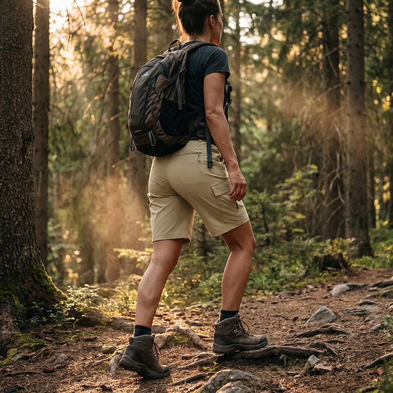 Women's Cargo Hiking Shorts Lightweight Quick-Dry Outdoor Trekking Shorts – product view 2 | Great Lakes Outdoor