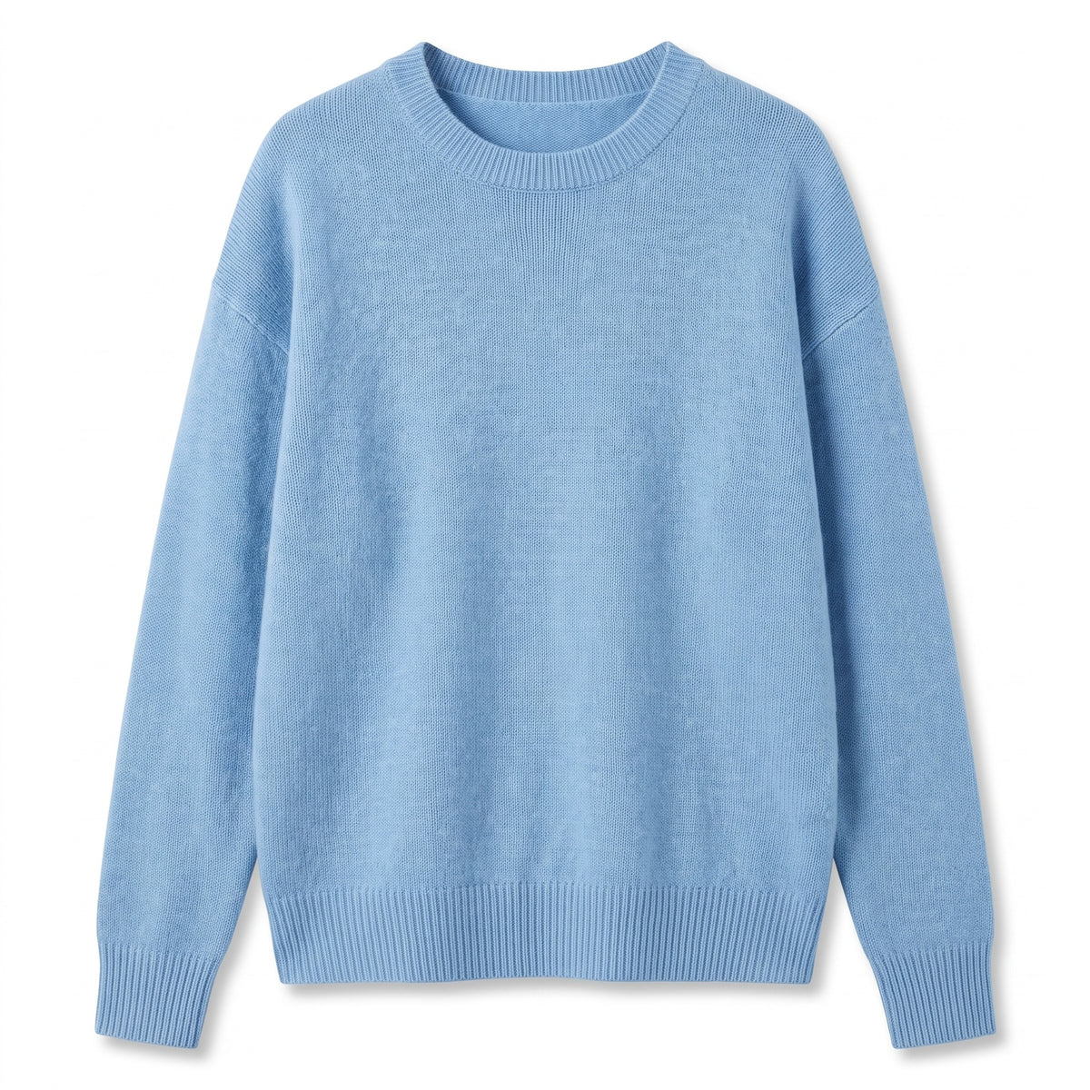 Women's Cashmere Blend Sweater Crew Neck Loose Fit Plush Knit, product photo 1