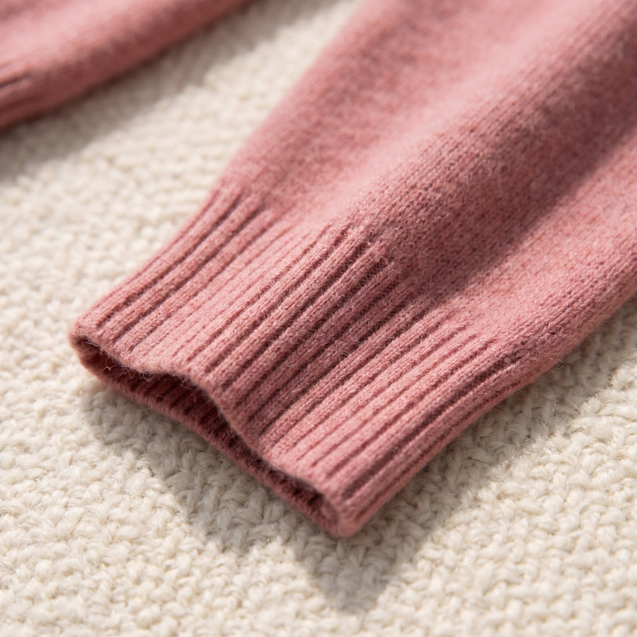 Women's Cashmere Blend Sweater Crew Neck Loose Fit Plush Knit, product photo 4