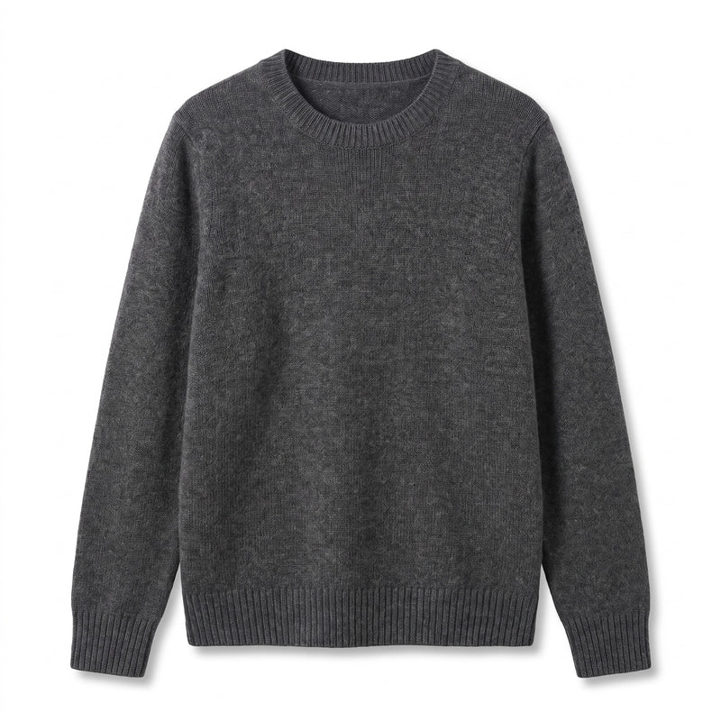 Women's Cashmere Blend Sweater Crew Neck Loose Fit Plush Knit, product photo 6