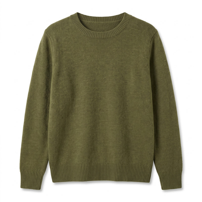 Women's Cashmere Blend Sweater Crew Neck Loose Fit Plush Knit, product photo 7