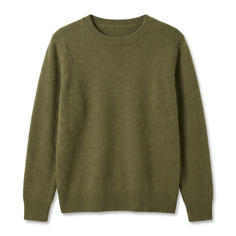 Women's Cashmere Blend Sweater Crew Neck Loose Fit Plush Knit, product photo 7
