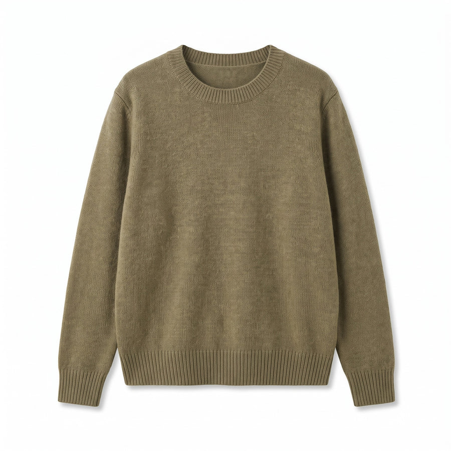 Women's Cashmere Blend Sweater Crew Neck Loose Fit Plush Knit, product photo 8