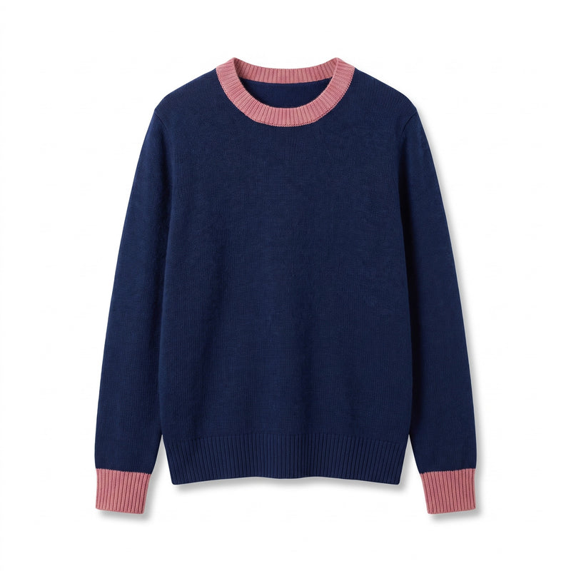Women's Cashmere Blend Sweater Crew Neck Loose Fit Plush Knit, product photo 10