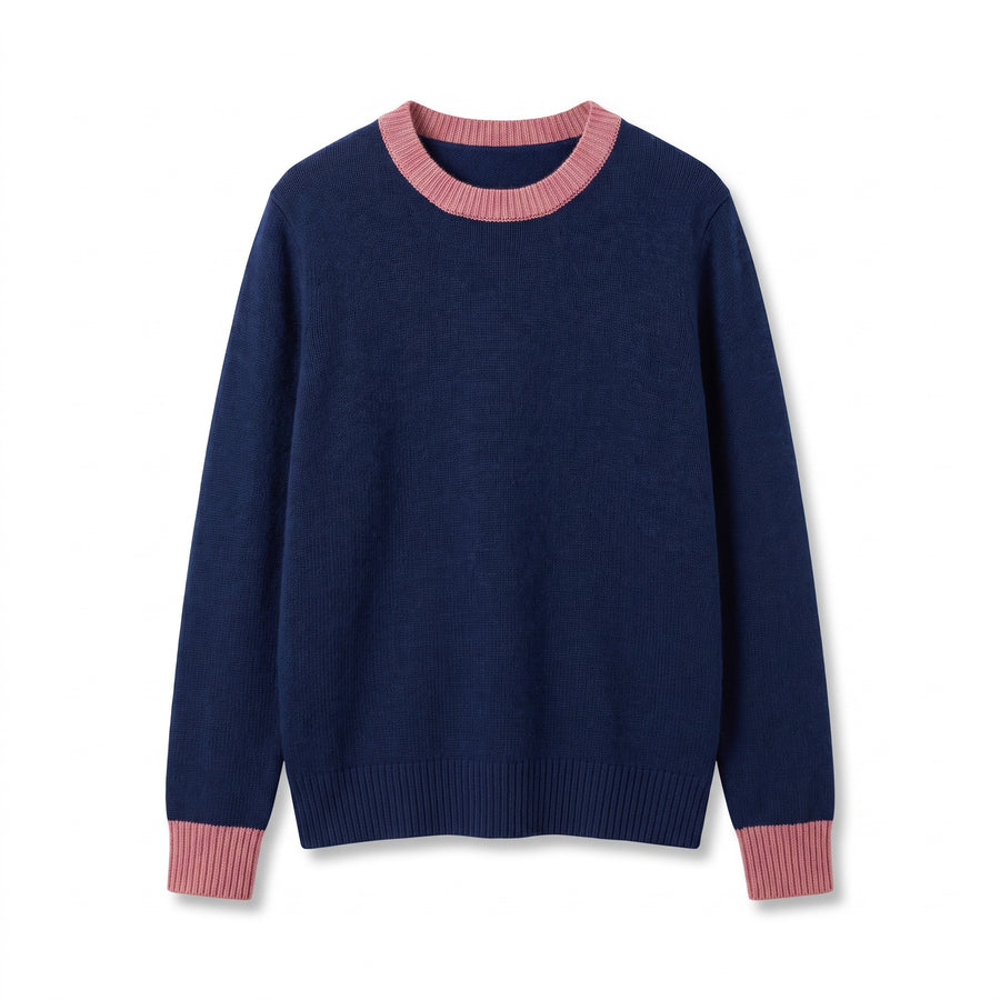 Women's Cashmere Blend Sweater Crew Neck Loose Fit Plush Knit, product photo 10