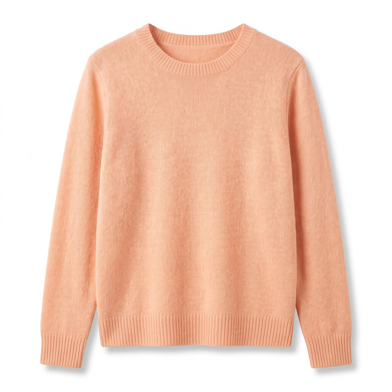 Women's Cashmere Blend Sweater Crew Neck Loose Fit Plush Knit, product photo 11