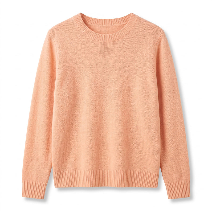 Women's Cashmere Blend Sweater Crew Neck Loose Fit Plush Knit, product photo 11