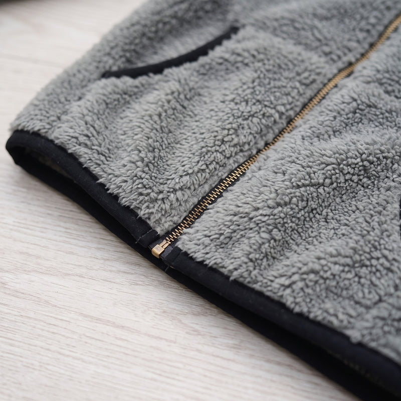 Women's Casual Jacket Plush Trim Contrast Zip Slim Fit Short, product photo 4