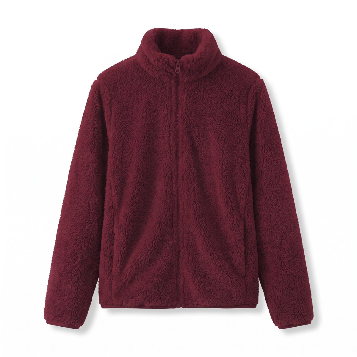 Women's Double Faced Plush Winter Jacket Lapel Zip Front Coat, product photo 1