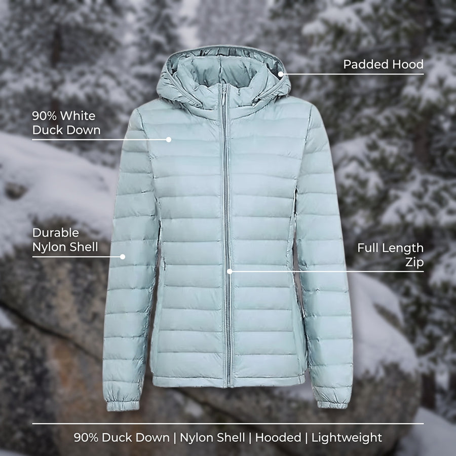 Women’s Down Puffer Jacket 90% White Duck Down Warm Winter Parka, product photo 2