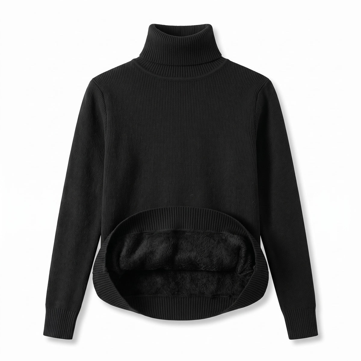 Women's Fleece Base Layer Top High Neck Stretch Warm Knit Sweater, product photo 1