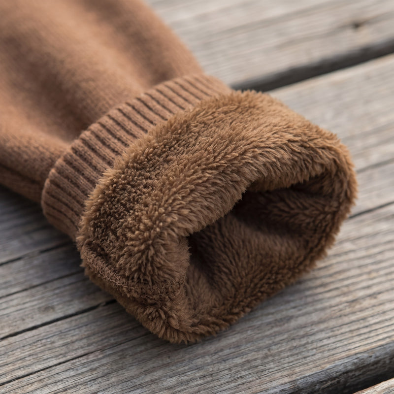 Women's Fleece Base Layer Top High Neck Stretch Warm Knit Sweater, product photo 4
