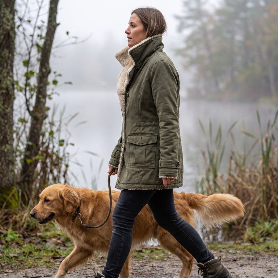 Women's Fleece Lined Jacket Wide Lapel Button Front Warm Winter Coat, product photo 5
