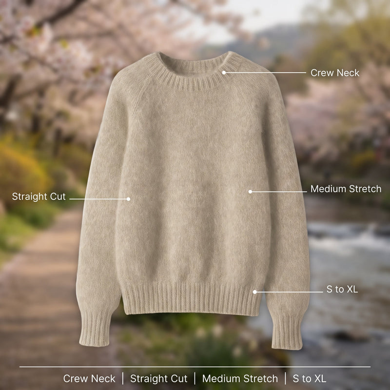 Women's French Style Sweater Crew Neck Stretch Knit Straight Top, product photo 2