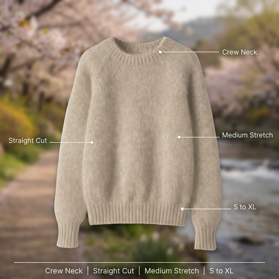 Women's French Style Sweater Crew Neck Stretch Knit Straight Top, product photo 2