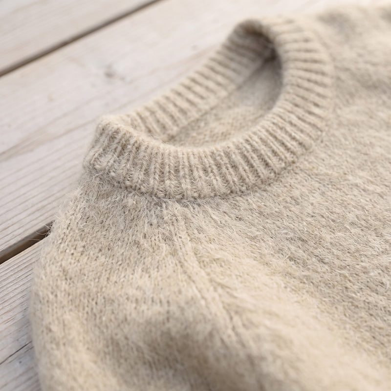 Women's French Style Sweater Crew Neck Stretch Knit Straight Top, product photo 4